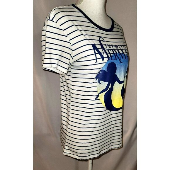 Disney Little Mermaid Striped Tee - Size M - Picture 2 of 7